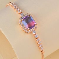 Simple Style Square Alloy Plating Inlay Rhinestones Women's Bracelets 1 Piece sku image 5