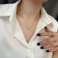 Fashion Heart Shape Titanium Steel Plating Necklace main image 3
