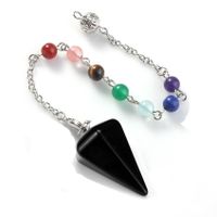 Fashion Hexagonal Pyramid Stone Beaded Pendant Necklace 1 Piece sku image 15