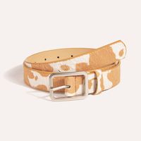 Fashion Cow Pattern Pu Leather Women's Leather Belts 1 Piece sku image 4