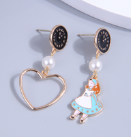 Fashion Cartoon Character Heart Shape Alloy Plating Artificial Pearls Women's Drop Earrings 1 Pair main image 3