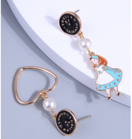 Fashion Cartoon Character Heart Shape Alloy Plating Artificial Pearls Women's Drop Earrings 1 Pair main image 2