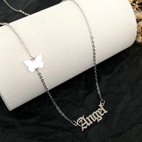 Simple Style Letter Butterfly Stainless Steel Plating Necklace 1 Piece main image 4