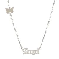 Simple Style Letter Butterfly Stainless Steel Plating Necklace 1 Piece sku image 1
