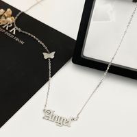 Simple Style Letter Butterfly Stainless Steel Plating Necklace 1 Piece main image 3
