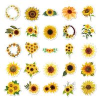 Cute Sunflower Stickers 50 Sheets Notebook Water Cup Artistic Stickers main image 3