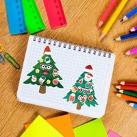 Cute Cartoon 16 Pieces Christmas Waterproof Decoration Puzzle Stickers main image 3