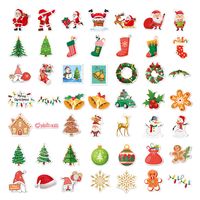 Cute Cartoon Christmas Stickers 50 Pieces Holiday Decoration Sticker Wholesale main image 5