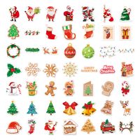 Cute Cartoon Christmas Stickers 50 Pieces Holiday Decoration Sticker Wholesale main image 4