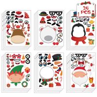 Cute Cartoon Copper Sheet Paper Christmas Decoration Puzzle Stickers main image 1