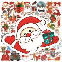 Pegatinas Decorativas De Dibujos Animados Bonitos Navidad Santa Claus Graffiti Colorido 50pcs main image 5