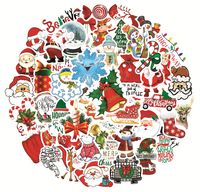 Cute Cartoon Christmas Santa Claus Colorful Graffiti Decorative Stickers 50pcs sku image 1