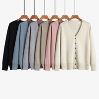 Women's Cardigan Long Sleeve Sweaters & Cardigans Casual Solid Color main image 1