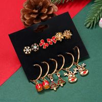 Christmas Animal Christmas Tree Alloy Plating Women's Earrings 1 Set main image 1