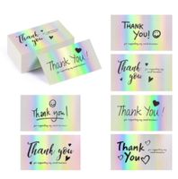 Fashion Laser Rainbow Gift Packaging Creative Thank-you Card main image 2