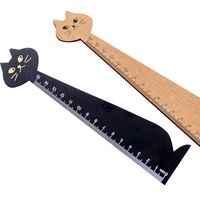Cute Creative Cat Wooden Ruler 15cm Scale Student Stationery Wholesale main image 5