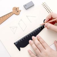 Cute Creative Cat Wooden Ruler 15cm Scale Student Stationery Wholesale main image 2