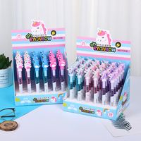 Creative Bande Dessinée Licorne Mignon 0.5mm Luminescent Stylo À Bille 1pcs main image 3