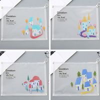 Tres-bolsa De Archivo Transparente De Plástico A4 Gruesa Impermeable Con Patrón De Dibujos Animados Con Cremallera Dimensional sku image 8