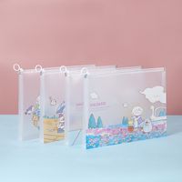 Three-dimensional Zipper Cartoon Pattern Waterproof Thickened A4 Plastic Transparent File Bag sku image 15