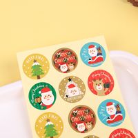 Merry Christmas Round Packaging Stickers 12 Pieces Sealed Sticker main image 2