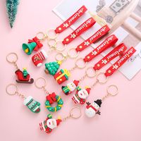 Cartoon Style Christmas Tree Santa Claus Wreath Pvc Metal Women's Keychain 1 Piece main image 6