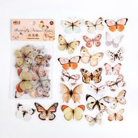 Candy Posts Pet Sticker Bag Butterfly Nature Series Vintage Butterfly Notebook Diy Decorative Sticker 40 Pieces 8 Models main image 1