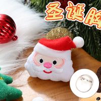 Cartoon Style Santa Claus Bell Snowman Plush Women's Brooches sku image 12
