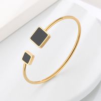 Simple Style Square Stainless Steel Polishing Bangle 1 Piece main image 1