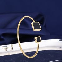 Simple Style Square Stainless Steel Polishing Bangle 1 Piece main image 3