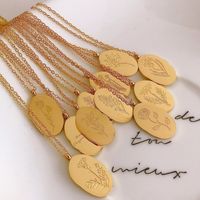 201 Stainless Steel 304 Stainless Steel Simple Style Plating Flower Pendant Necklace main image 5