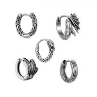 Retro Geometric Stainless Steel Plating Hoop Earrings 1 Piece main image 1