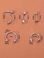 Fashion Solid Color Stainless Steel Polishing Lip Stud 5 Pieces main image 2