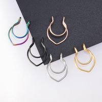 Simple Style Solid Color Stainless Steel Nose Ring 1 Piece main image 1