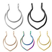 Simple Style Solid Color Stainless Steel Nose Ring 1 Piece main image 3