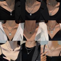 Fashion Geometric Stainless Steel Plating Inlay Zircon Necklace 1 Piece main image 1