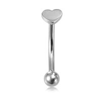 Simple Style Heart Shape Flower Stainless Steel Plating Inlay Artificial Gemstones Eyebrow Nails 1 Piece sku image 1