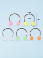 Simple Style Solid Color Stainless Steel Arylic Nose Studs 1 Set sku image 3
