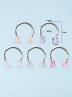 Simple Style Solid Color Stainless Steel Arylic Nose Studs 1 Set sku image 4
