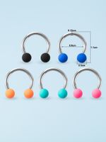 Simple Style Solid Color Stainless Steel Arylic Nose Studs 1 Set sku image 7