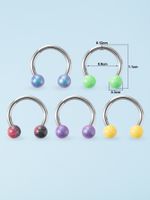 Simple Style Solid Color Stainless Steel Arylic Nose Studs 1 Set sku image 8