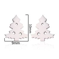 Fashion Christmas Tree Stainless Steel Ear Studs 1 Pair main image 3