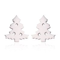 Fashion Christmas Tree Stainless Steel Ear Studs 1 Pair sku image 1