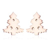 Fashion Christmas Tree Stainless Steel Ear Studs 1 Pair sku image 4