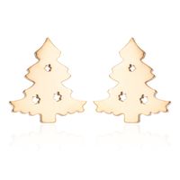 Fashion Christmas Tree Stainless Steel Ear Studs 1 Pair sku image 3