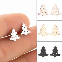 Fashion Christmas Tree Stainless Steel Ear Studs 1 Pair main image 1