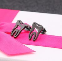 Fashion Solid Color Stainless Steel Ear Studs 1 Pair main image 3