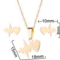 Fashion Electrocardiogram Heart Shape Stainless Steel Jewelry Set 1 Set main image 3