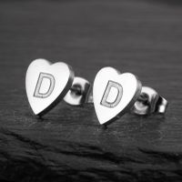 1 Pair Fashion Letter Heart Shape Titanium Steel Plating Ear Studs sku image 4