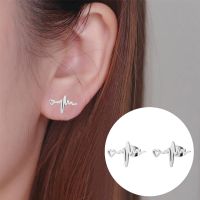 Fashion Electrocardiogram Stainless Steel Ear Studs 1 Pair main image 2